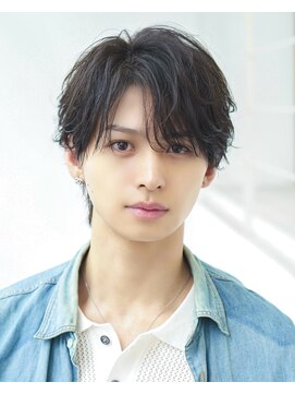 オーシャントーキョー 渋谷神南(OCEAN TOKYO) 韓国ヘアカルマパーマカルマバングセンターパート黒髪ウルフ