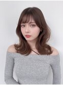 20代30代大人可愛いくびれセミロングくすみカラー