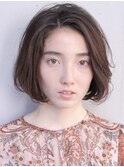 前下がりショート・ボブ/パーマ/前髪なし/30代/40代/50代/長め