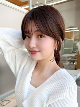 アフロート ディル(AFLOAT D'L) 20代シースルーぱっつん前髪で結んでかわいいフェイスレイヤー