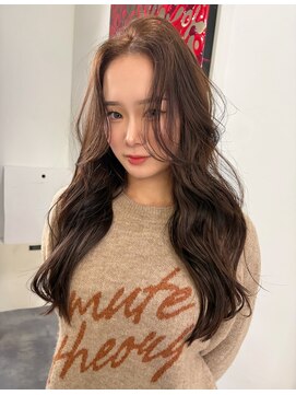 ［RITZY］ブリーチなしWカラー　マロンベージュ×レイヤーカット