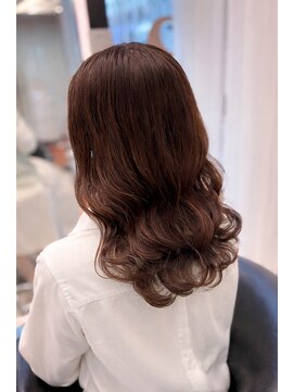 アピッシュ ギンザ(apish ginza) コテ巻き風ゆるふわパーマ×艶ブラウン