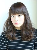 ラフにゆれるセミロングウェーブ【中山】