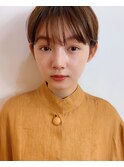 マニッシュ　ネイビーカラー　シアーグレージュ　ショート