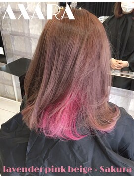アザラ(AXARA) 【 AXARA 海老名 】ラベンダーピンクベージュ×インナーサクラ
