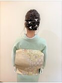 訪問着着つけとヘアセット