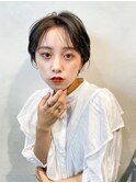 暗髪×束感ショート×小顔立体カット
