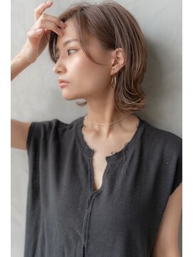 ケアリー 流山おおたかの森(Carelly) 大人かわいい前髪セシルカットココアブラウンフリンジウェーブ