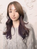 ナナカバイミーツハンド(nana.ca by meetsHAND)&nbsp;インナーラベンダー ヘルシーアッシュ 韓国くびれロング