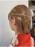 卒業式スタイル　ヘアセット袴着付け