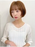 大人可愛い20代30代40代小顔骨格補正ボブ×シアーベージュ★
