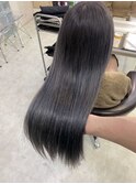 黒髪/前髪パーマ/グレーベージュ/レイヤーロング/ダブルカラー
