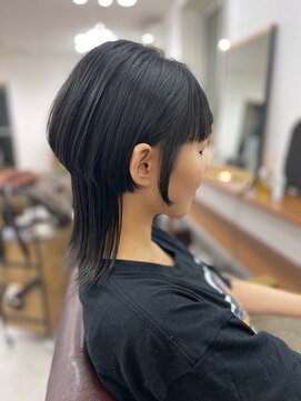 ランプ(Lamp) 【白髪染め可】ミディアムウルフ ビフォアー&アフター