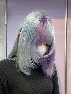 インク 渋谷(INK.) ツートーンカラー ライトブルー パープル