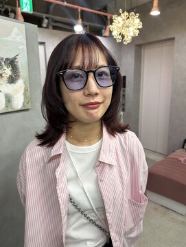 ジュエム(jouerm) ボブレイヤーカットミディアムヘア韓国ヘア前髪顔まわりカット