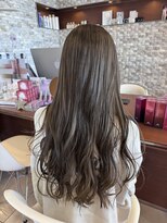 アチーブ ヘア デザイン(achieve hair design)&nbsp;透け感マロンベージュブリーチダブルカラーストレートヘア