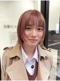 姫カットレイヤー/ボブレイヤー/顔まわりウルフ/ピンクベージュ