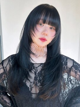 アイティー バイ アルバム 中野店(IT by ALBUM) ウルフレイヤー韓国ヘアロング顔周りレイヤー暗めカラー_F0697