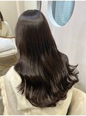 くびれヘアアプリコットオレンジ夏ヘアハイライトカラー