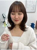 ボブレイヤーカット/ミディアムレイヤー/ココアブラウン/韓国1