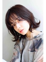 ムウ 難波(MOU)&nbsp;ボブクールショート前髪イメチェンピンクベージュ30代40代50代