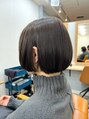 バカンス 八丁堀(BACANCES)&nbsp;丸みのあるミニボブスタイル♪丸みを残し耳かけるとスッキリと♪