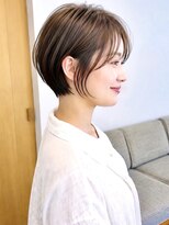 アンク(ank)&nbsp;ショートヘアブラウンベージュ小顔丸みショート面長丸顔えらはり