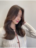 テラコッタ/韓国風ヨシンモリ/流れるレイヤー/前髪カール[銀座]
