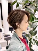 髪質改善ミセス大人耳掛けショートボブ20代30代40代髪型