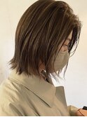 デザインカラー/ハイライト/ぱつっとボブ/２０代/３０代/４０代