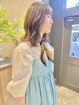 フェンヘアーアイス 中目黒(Fen.hair ici)&nbsp;ブリーチなし透明感オリーブベージュ大人かわいいロブスタイル