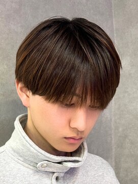 エルマーク 梅田(L-MARK) 黒髪マッシュナチュラルマッシュメンズヘア韓国ツーブロック