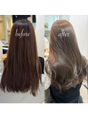 《★髪質改善うる艶水素カラー+カット★》【before→after】