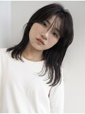 【流音】ナチュラルレイヤー/ダークアッシュ/ストレート