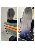 【シルバー×インナー青＆紫】
