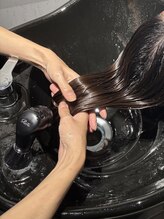 施術工程３～4  流し→グリオキシル酸塗布