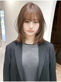 hinari/ピンクベージュ/ミディアムレイヤー/ハイトーンベージュ