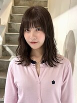 ヨーク(YOKE) 【YOKE】ラベンダーグレージュミディアムレイヤー顔周りカット