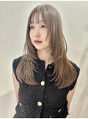 韓国レイヤー ハッシュカット×透明感ベージュカラー【八王子】