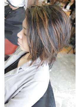 オーバーキャプテンネイキッド(OVER CAPTAIN NAKED) 立体カラー×立体伸ばしかけレイヤーボブ