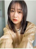 くびれヘア顔周り韓国レイヤーカット黒髪ショートミディアム/柏