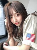 ラフウェーブ_フルバングレッドブラウンハッシュカット_58039