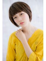 ミック ヘアアンドメイク アップ 駒込店(miq Hair&Make up) オン眉ワイドバングxくすみカラーマッシュショートa1