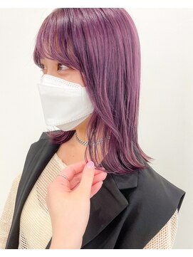 ヒビヲ(HIBIO) ダブルカラーピンクベージュピンクカラーケアブリーチミニボブ