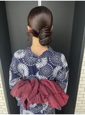 浴衣ヘア　アップスタイル　浴衣　ヘアセット