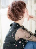 mod's姪浜/ミルクティーピンクゆるふわカールマッシュボブh