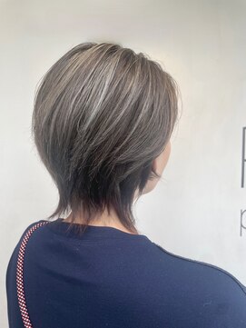 ヘアーメイクパウダー 天王寺寺田町店(Hair make powder) 大人可愛い20代30代40代小顔ウルフレイヤーボブ丸みショートボブ