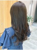オリーブベージュ　グレージュ　ロング　セミロング