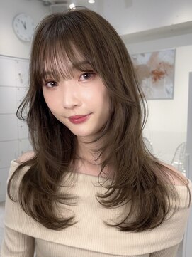 オニキス(ONYX) A02韓国ヘアーレイヤーカットブリーチなしオリーブベージュ