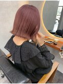 ミニウルフチェリーブラウンホワイトグレージュフェザーパーマ